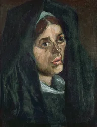 Bauer mit moosgrünem Schal, ca. 1885